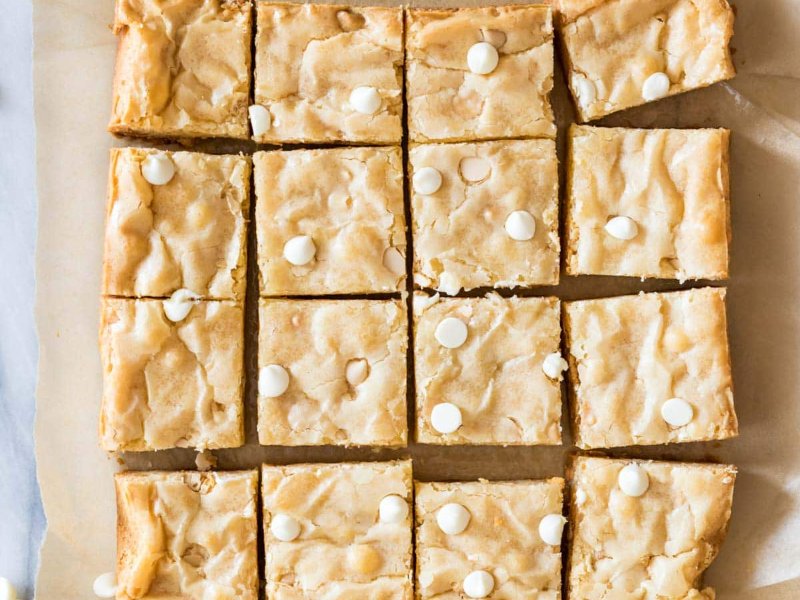 Brown Butter White Chocolate Blondies (8x8)