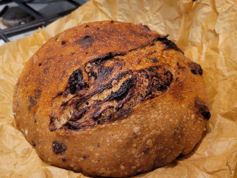 Triple Espresso Chocolate Caramel Sourdough Boule