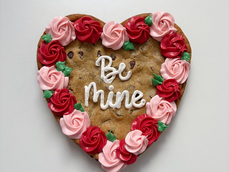 8 in Floral Heart Cookie 3