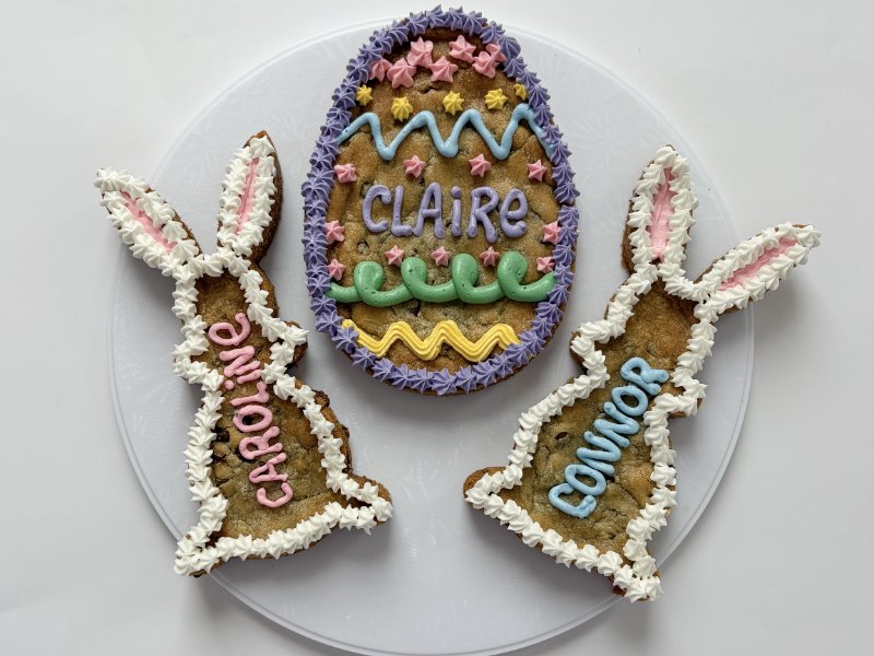 Egg Shaped Chocolate Chip Cookie Cake 2