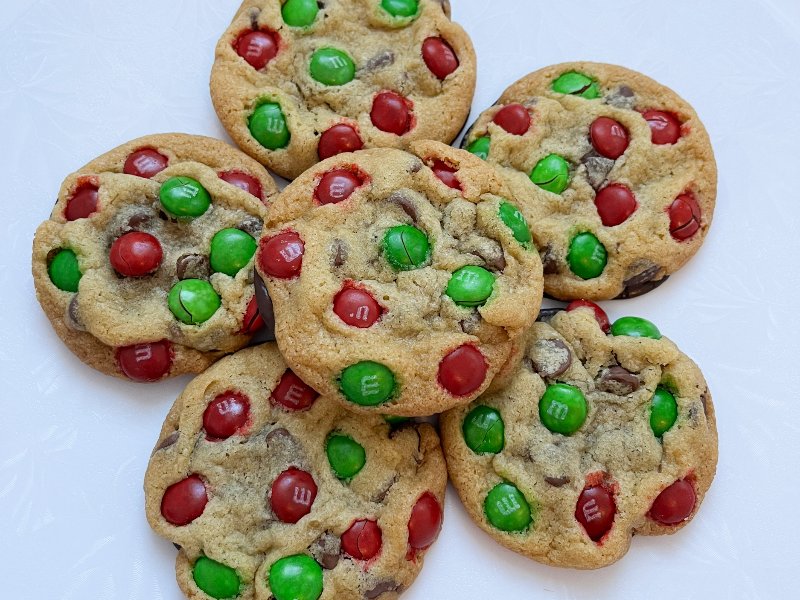 Chocolate-Dipped M&M Cookies